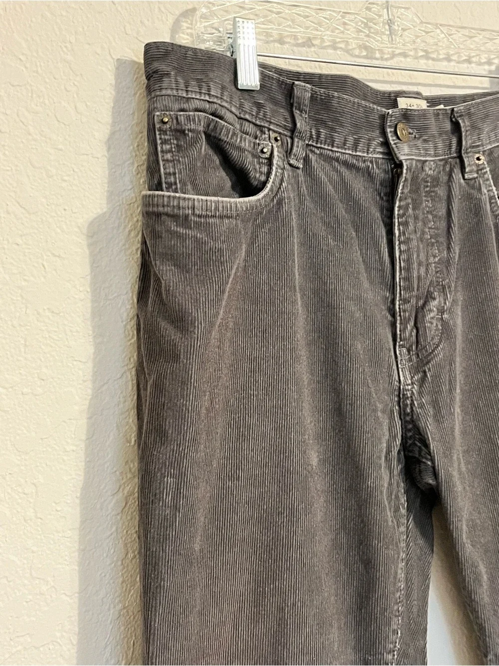J.Crew Vintage Slim Gray Corduroy Pants Men’s 34x30 100% Cotton J Crew Classic
